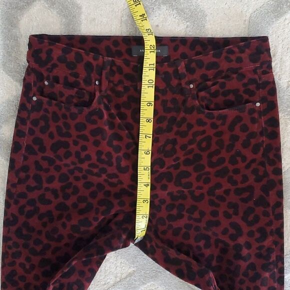 Ann Taylor Velvet High Rise Straight Leg Pant in Leopard Print - Picture 6 of 9